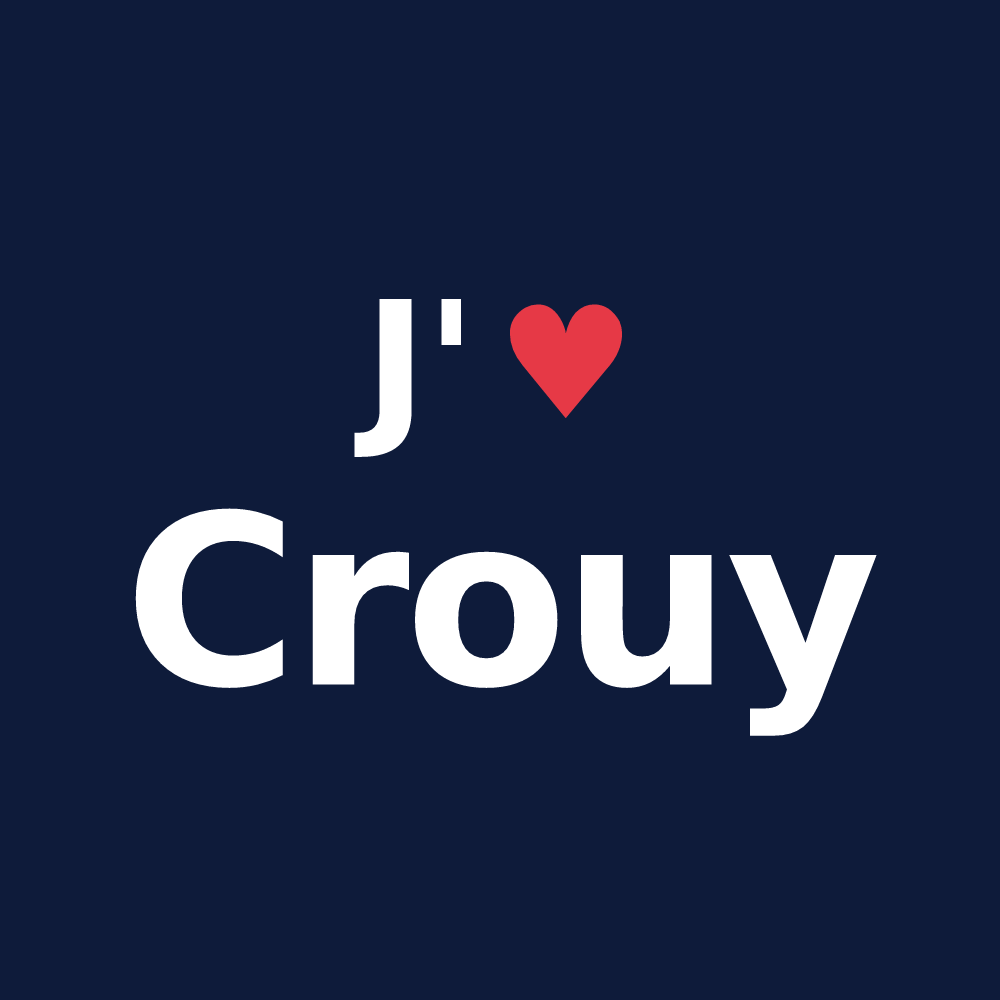 T-shirt personnalisé Crouy — design J'aime Crouy