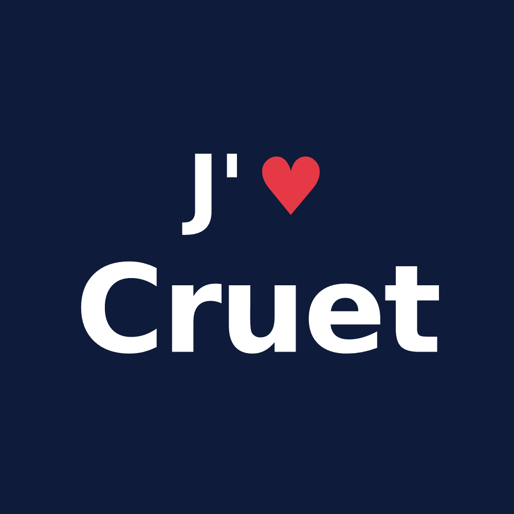 T-shirt personnalisé Cruet — design « J'aime Cruet » imprimé sur le t-shirt