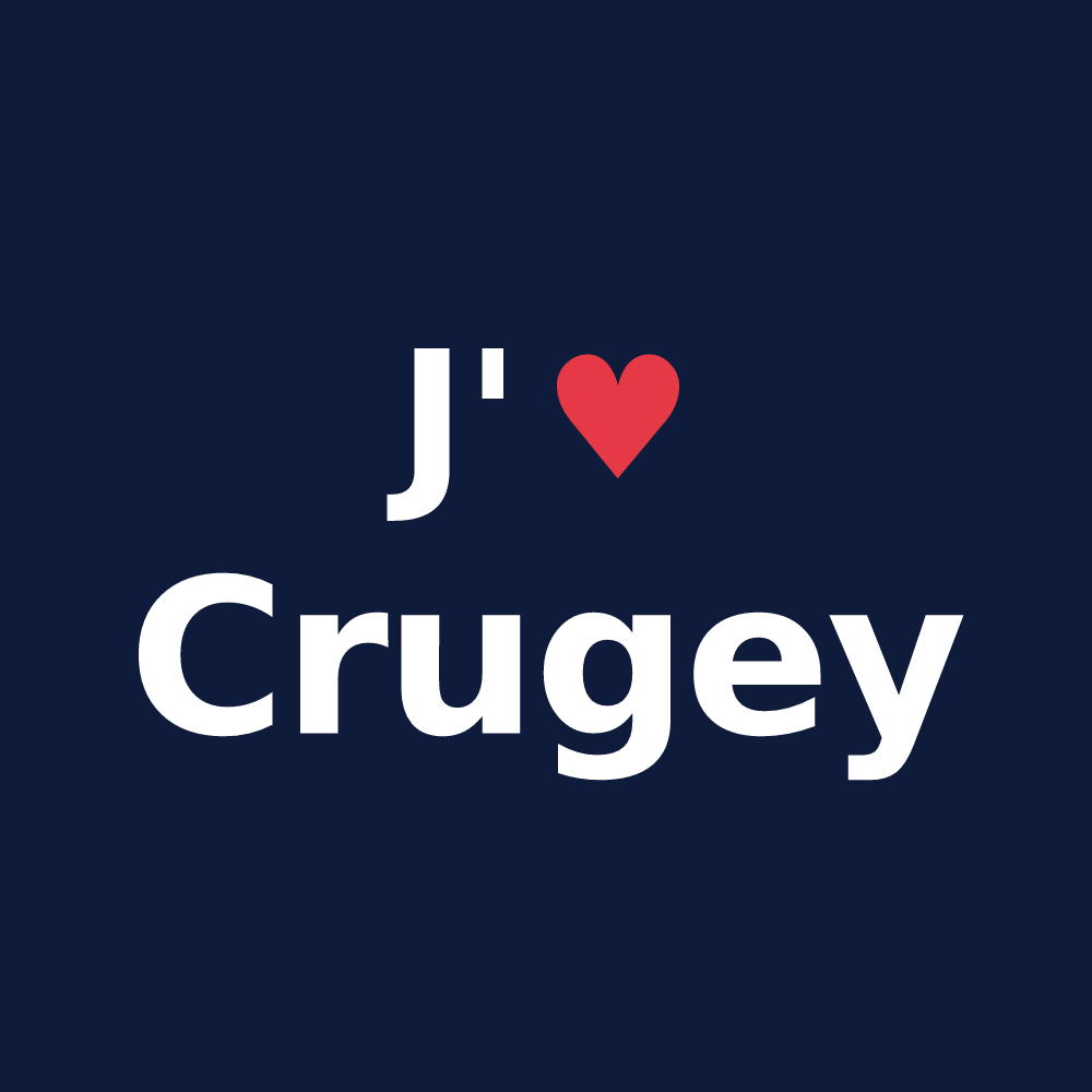 T-shirt personnalisé Crugey — design J'aime Crugey