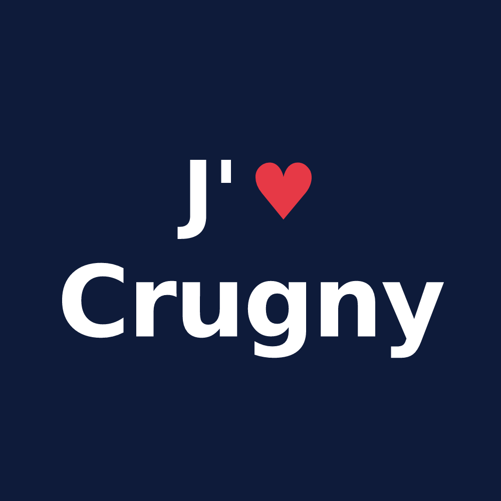 T-shirt personnalisé Crugny — design J'aime Crugny