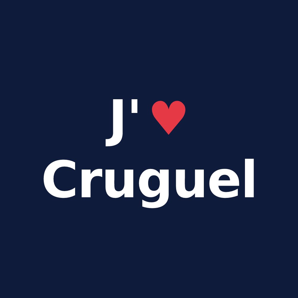 T-shirt personnalisé Cruguel — design J'aime Cruguel