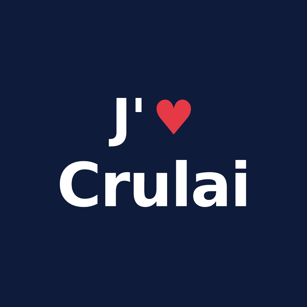 T-shirt personnalisé Crulai — design J'aime Crulai
