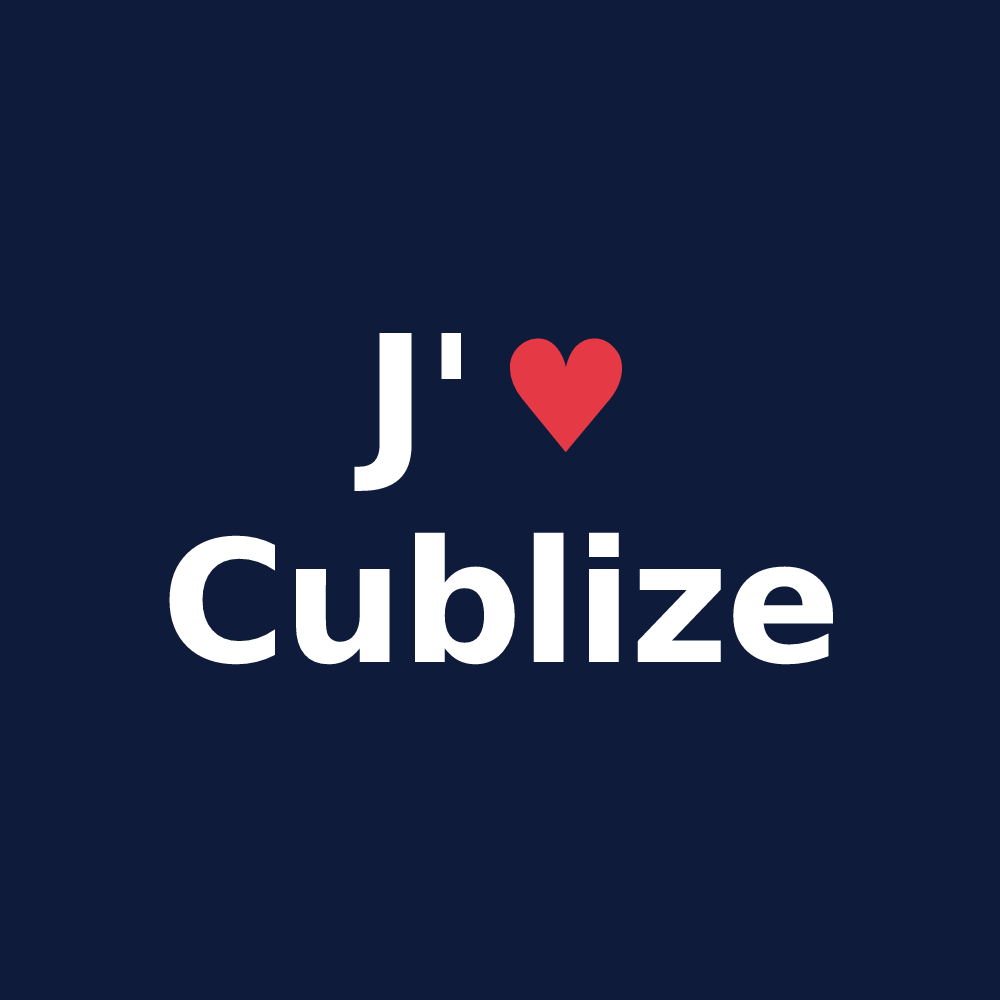 T-shirt personnalisé Cublize — design J'aime Cublize