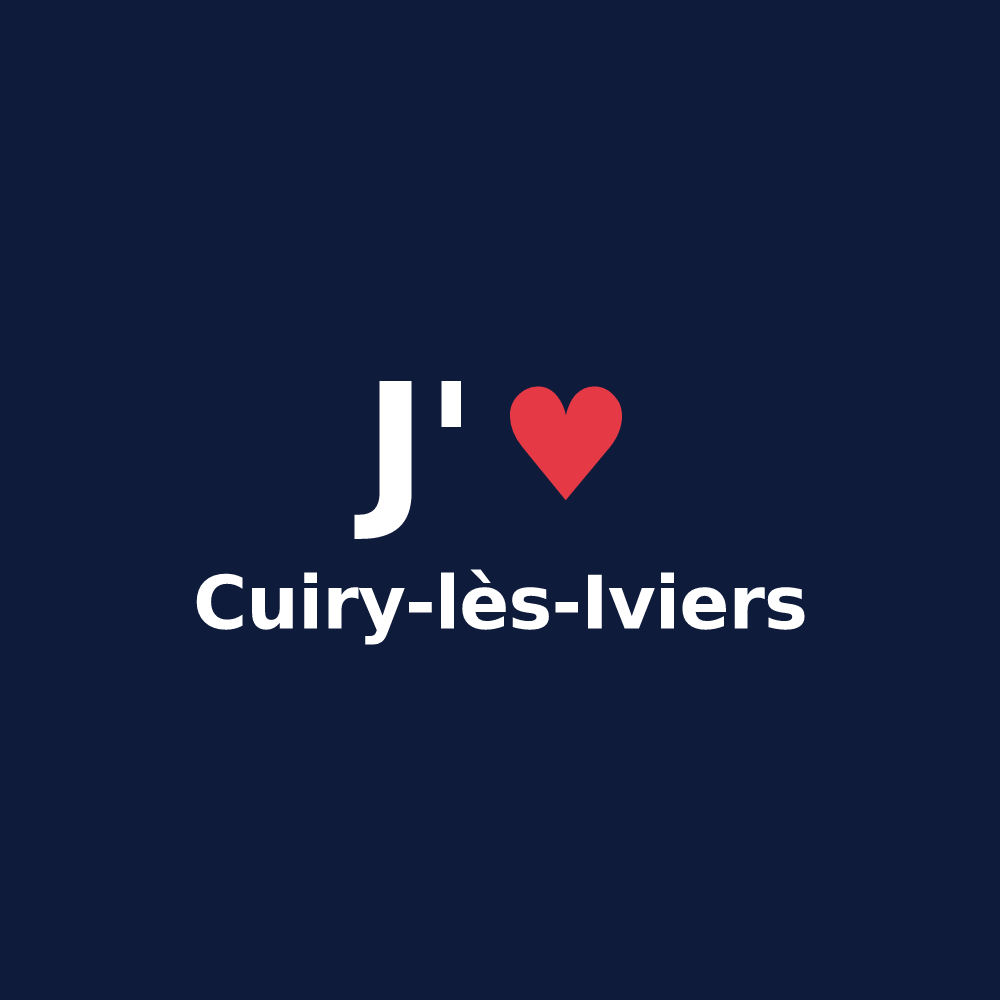T-shirt personnalisé Cuiry-lès-Iviers — design J'aime Cuiry-lès-Iviers