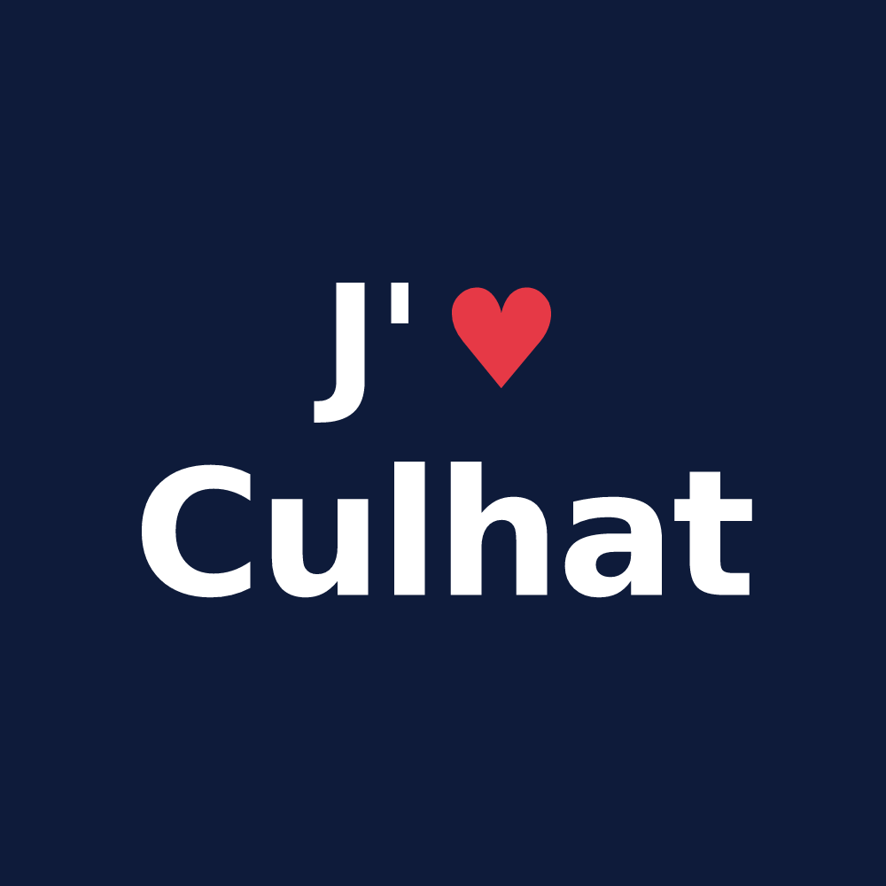 T-shirt personnalisé Culhat — design « J'aime Culhat » imprimé sur le t-shirt