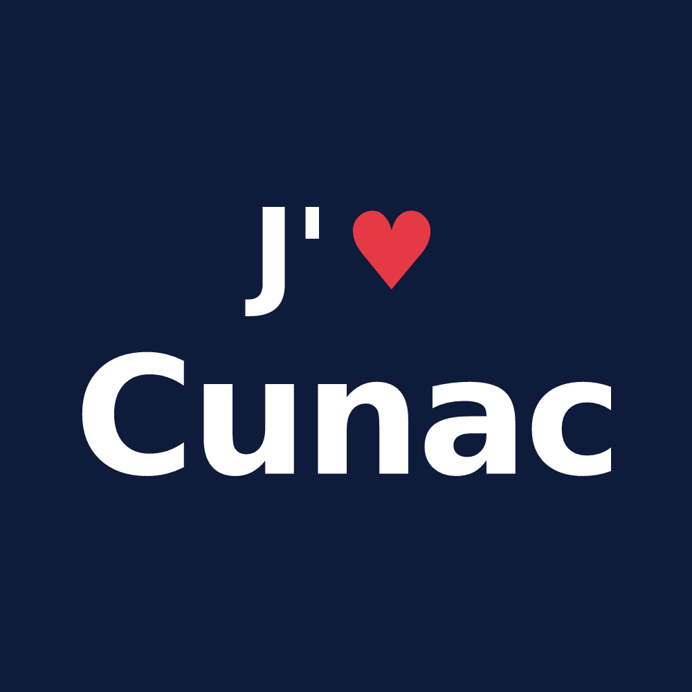 T-shirt personnalisé Cunac — design J'aime Cunac