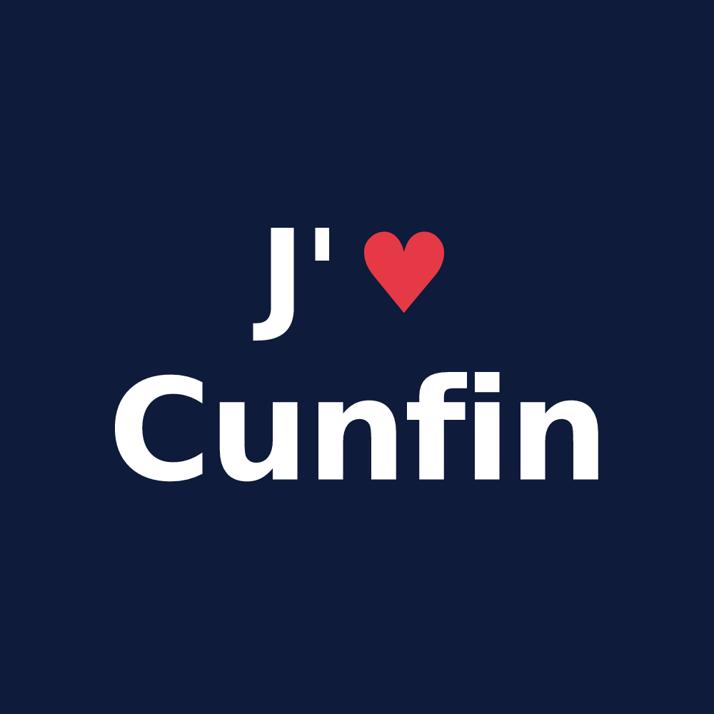 T-shirt personnalisé Cunfin — design J'aime Cunfin