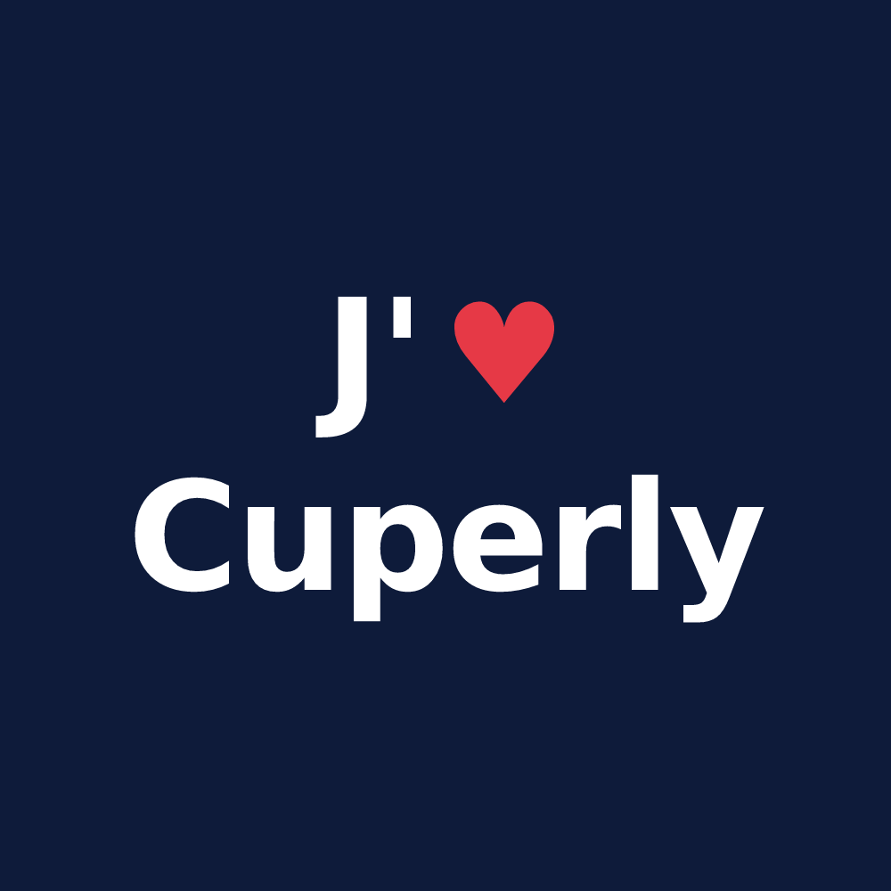 T-shirt personnalisé Cuperly — design J'aime Cuperly