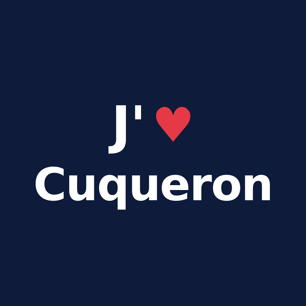 T-shirt personnalisé Cuqueron — design J'aime Cuqueron