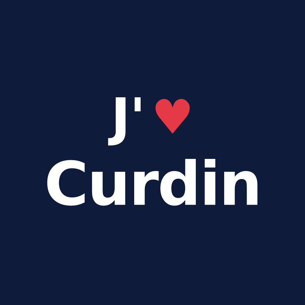 T-shirt personnalisé Curdin — design J'aime Curdin