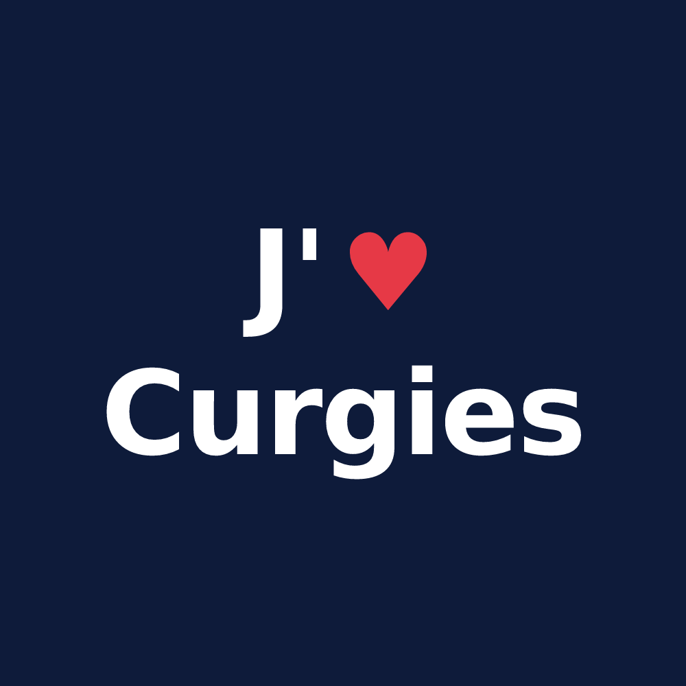 T-shirt personnalisé Curgies — design J'aime Curgies