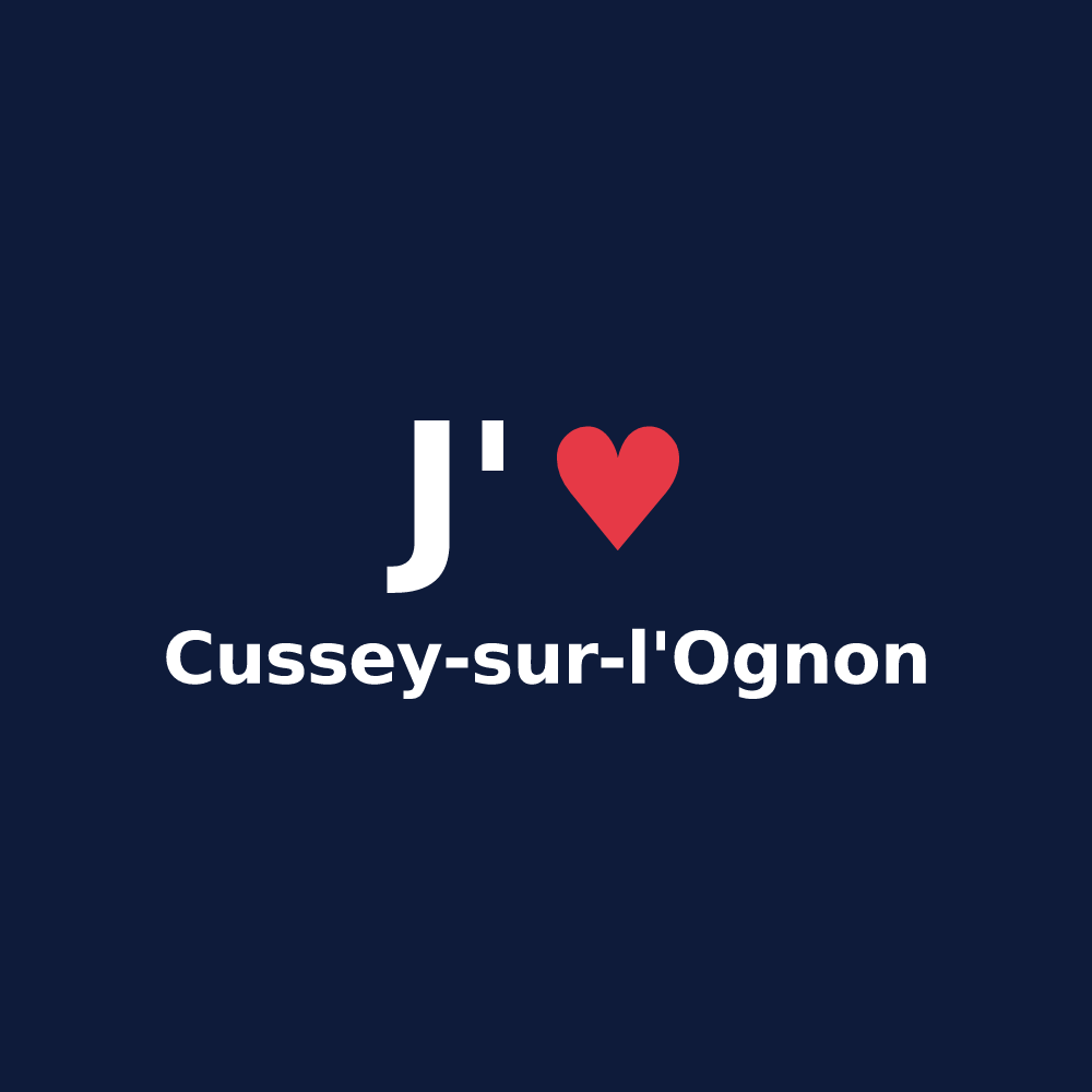 T-shirt personnalisé Cussey-sur-l'Ognon — design J'aime Cussey-sur-l'Ognon
