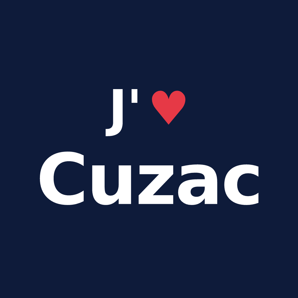 T-shirt personnalisé Cuzac — design J'aime Cuzac