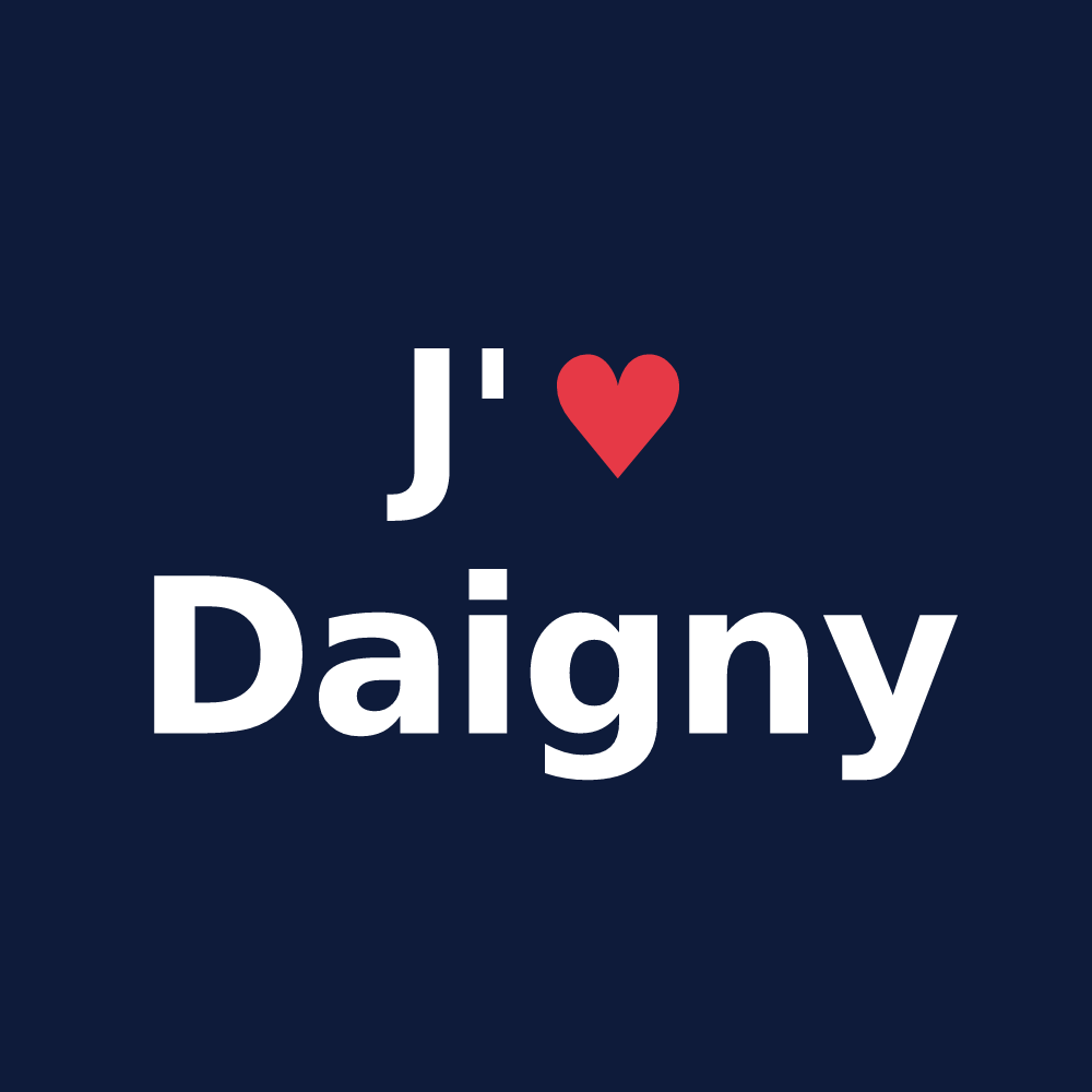 T-shirt personnalisé Daigny — design J'aime Daigny