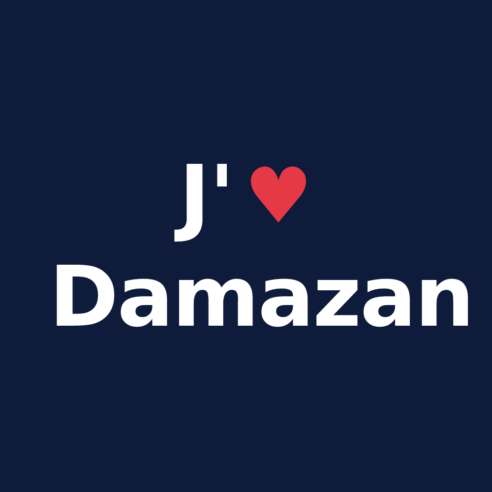 T-shirt personnalisé Damazan — design J'aime Damazan