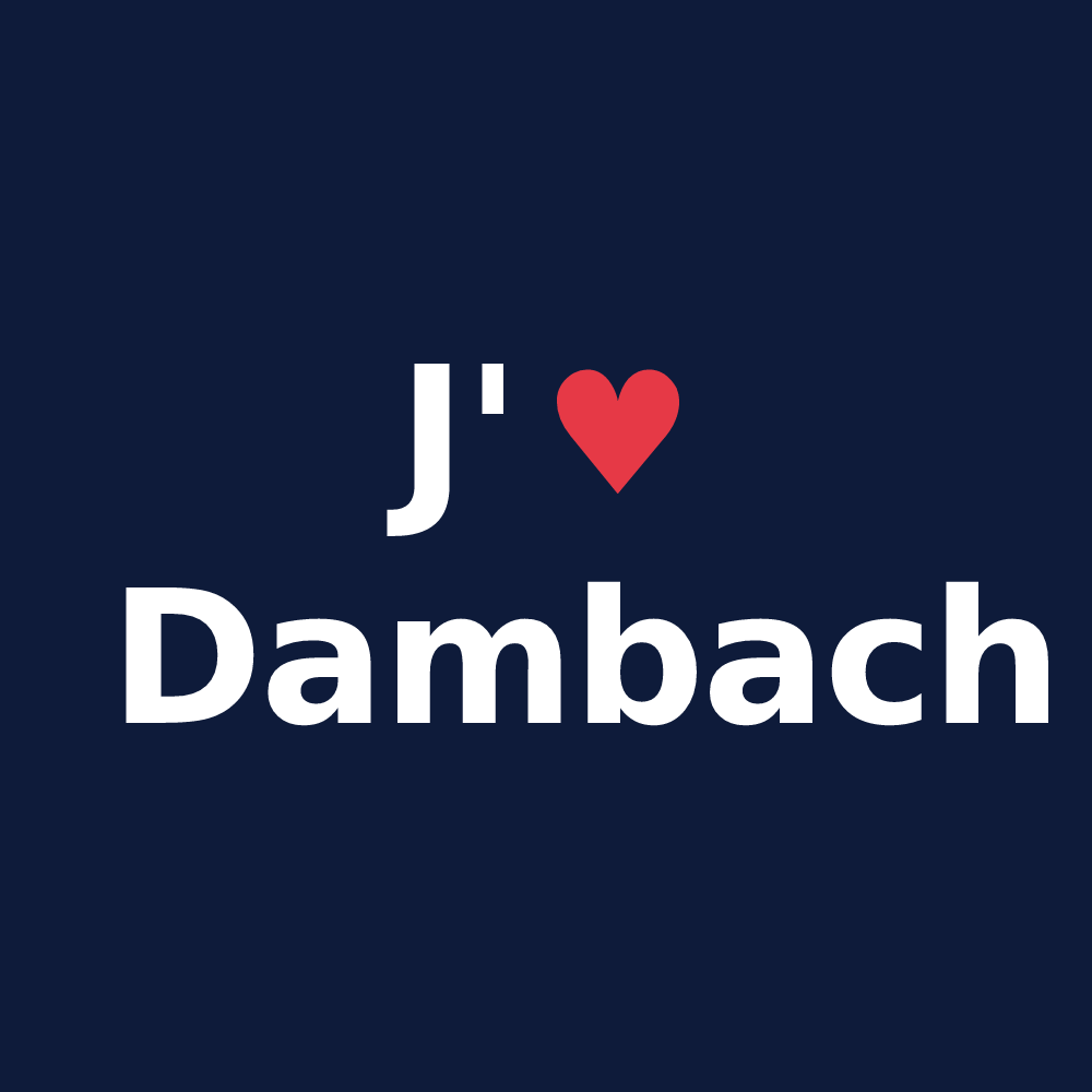 T-shirt personnalisé Dambach — design J'aime Dambach