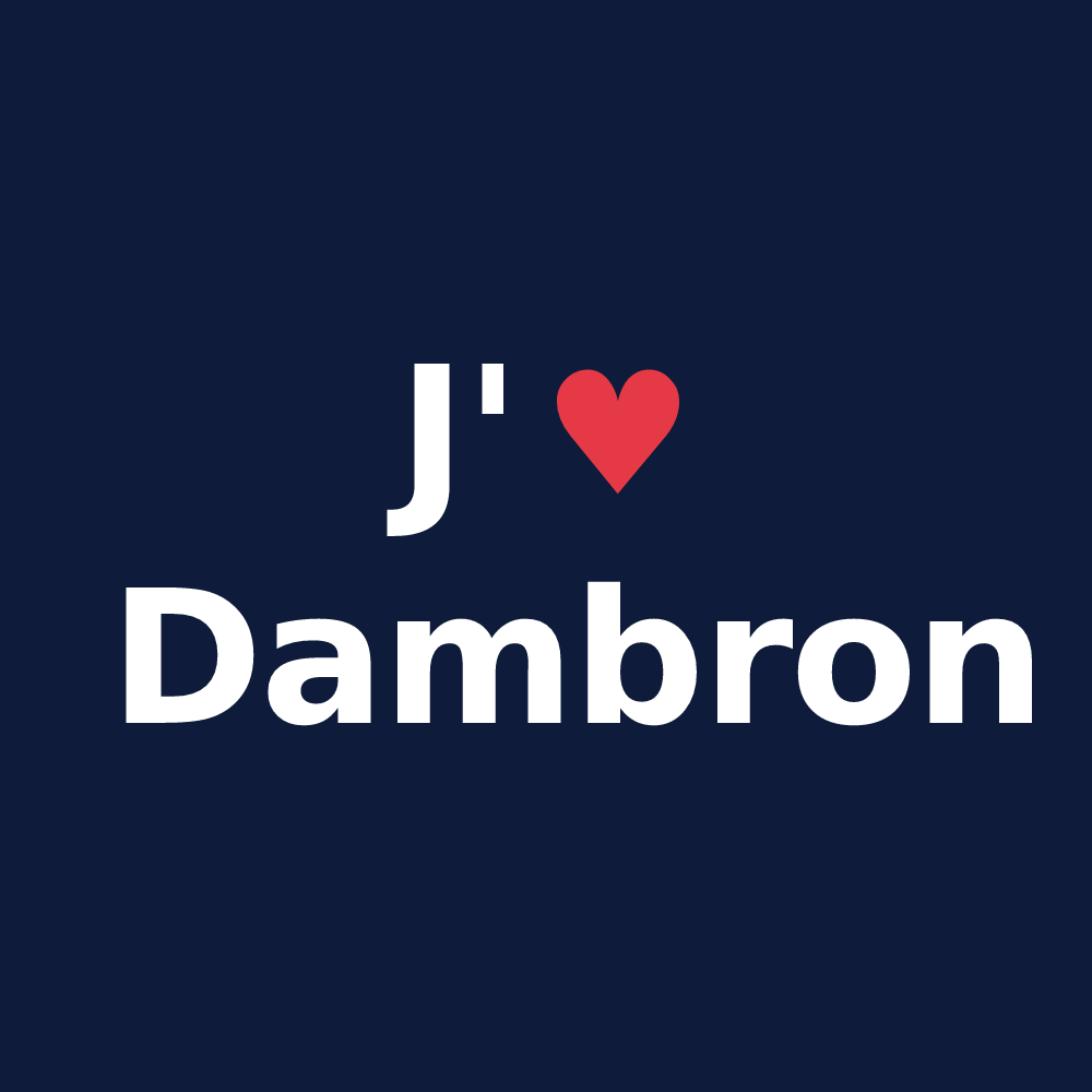 T-shirt personnalisé Dambron — design J'aime Dambron