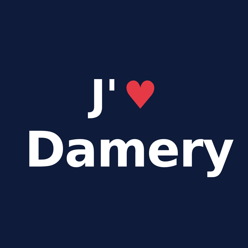 T-shirt personnalisé Damery — design J'aime Damery