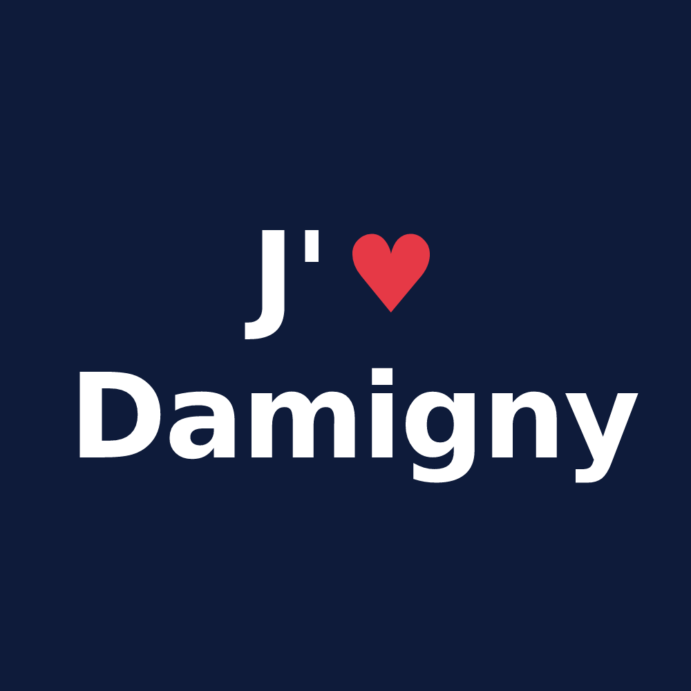 T-shirt personnalisé Damigny — design J'aime Damigny