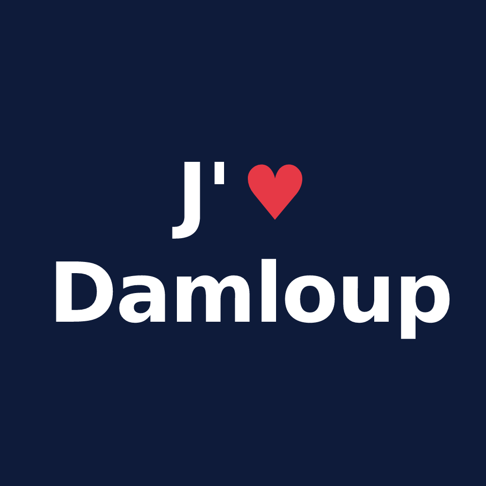 T-shirt personnalisé Damloup — design J'aime Damloup
