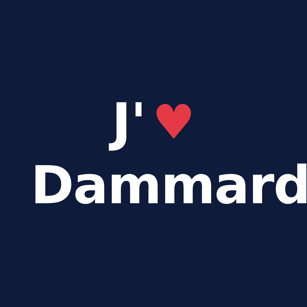 T-shirt personnalisé Dammard — design J'aime Dammard