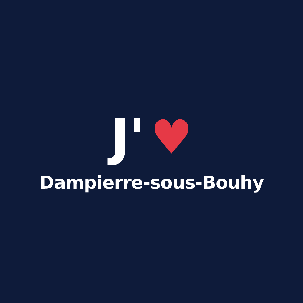 T-shirt personnalisé Dampierre-sous-Bouhy — design J'aime Dampierre-sous-Bouhy