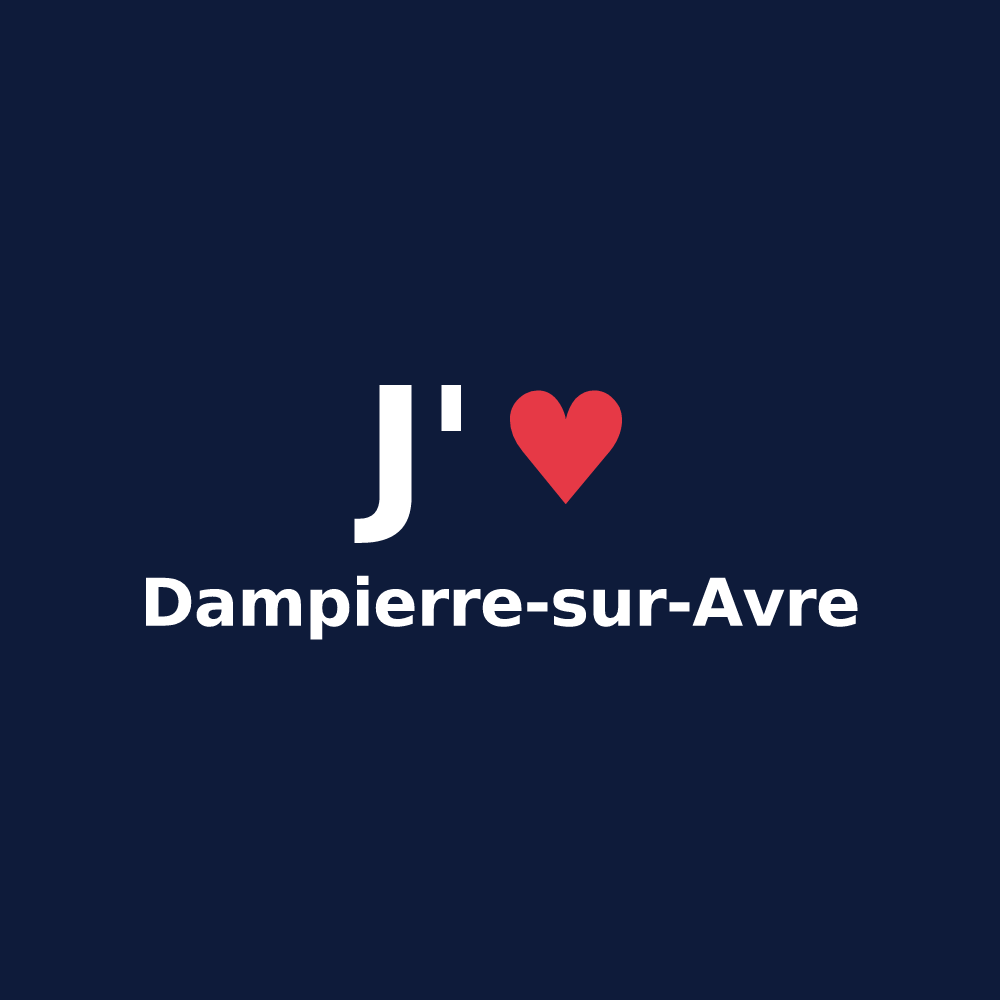 T-shirt personnalisé Dampierre-sur-Avre — design J'aime Dampierre-sur-Avre