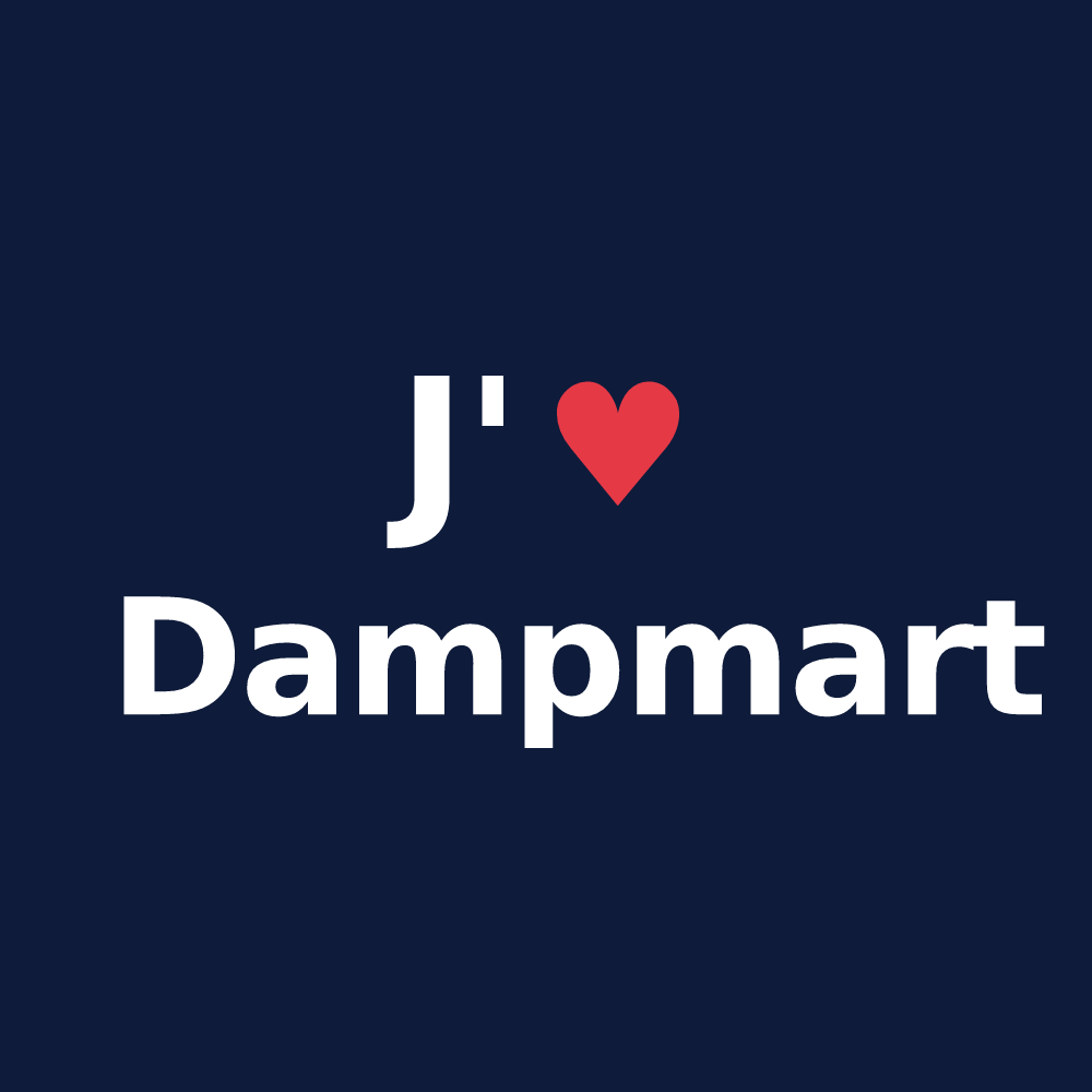 T-shirt personnalisé Dampmart — design J'aime Dampmart