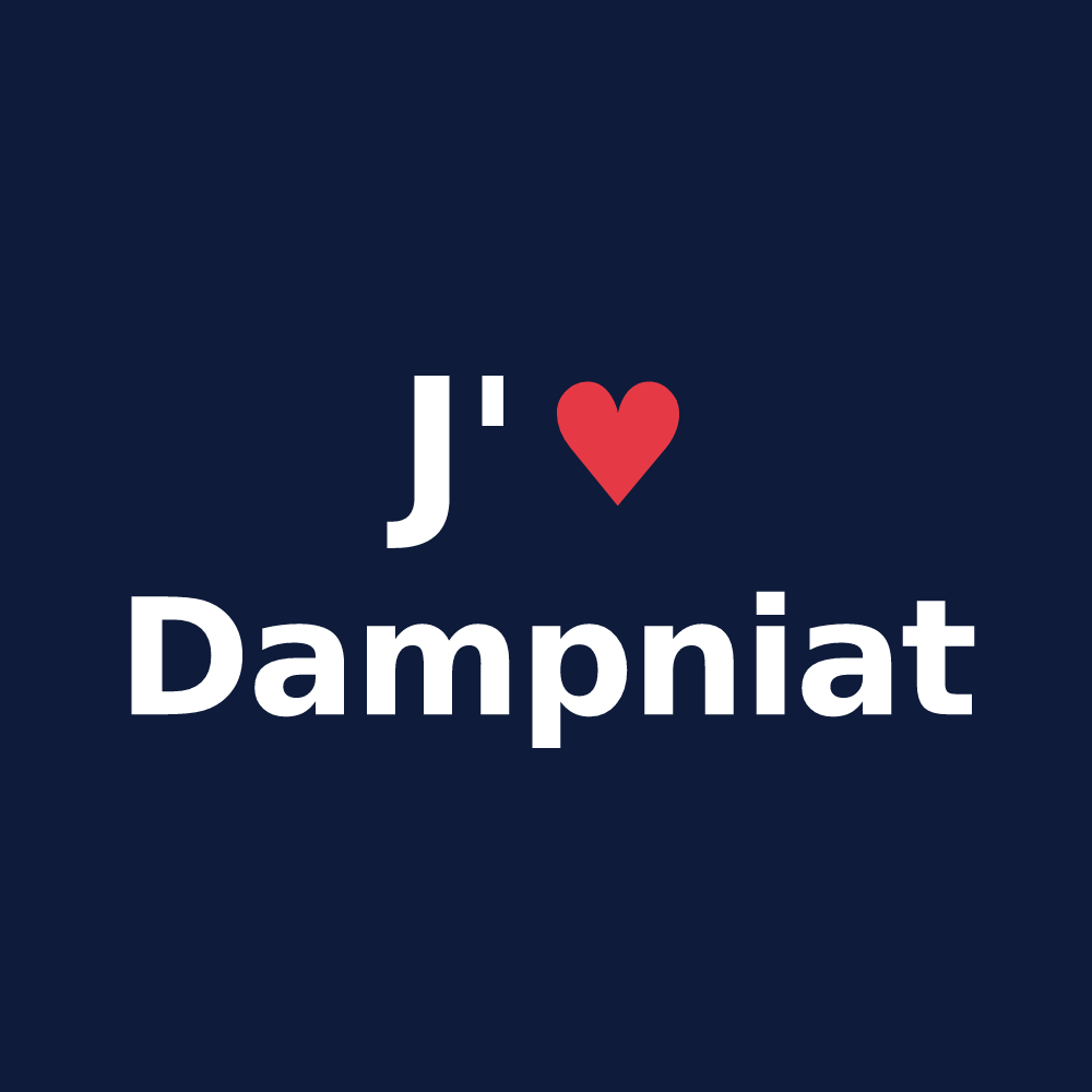 T-shirt personnalisé Dampniat — design J'aime Dampniat