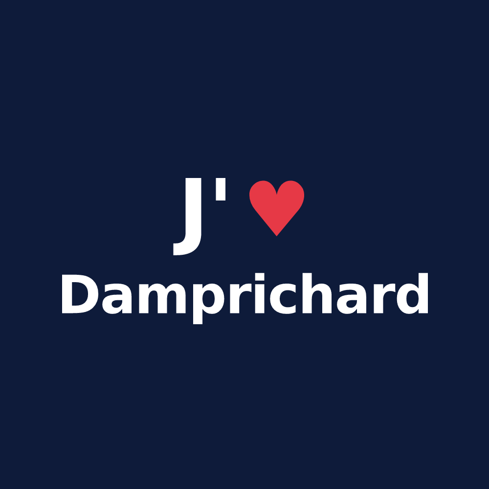 T-shirt personnalisé Damprichard — design J'aime Damprichard