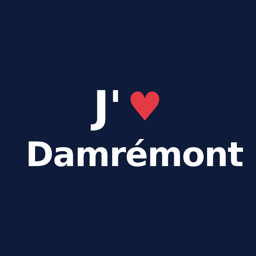 T-shirt personnalisé Damrémont — design J'aime Damrémont