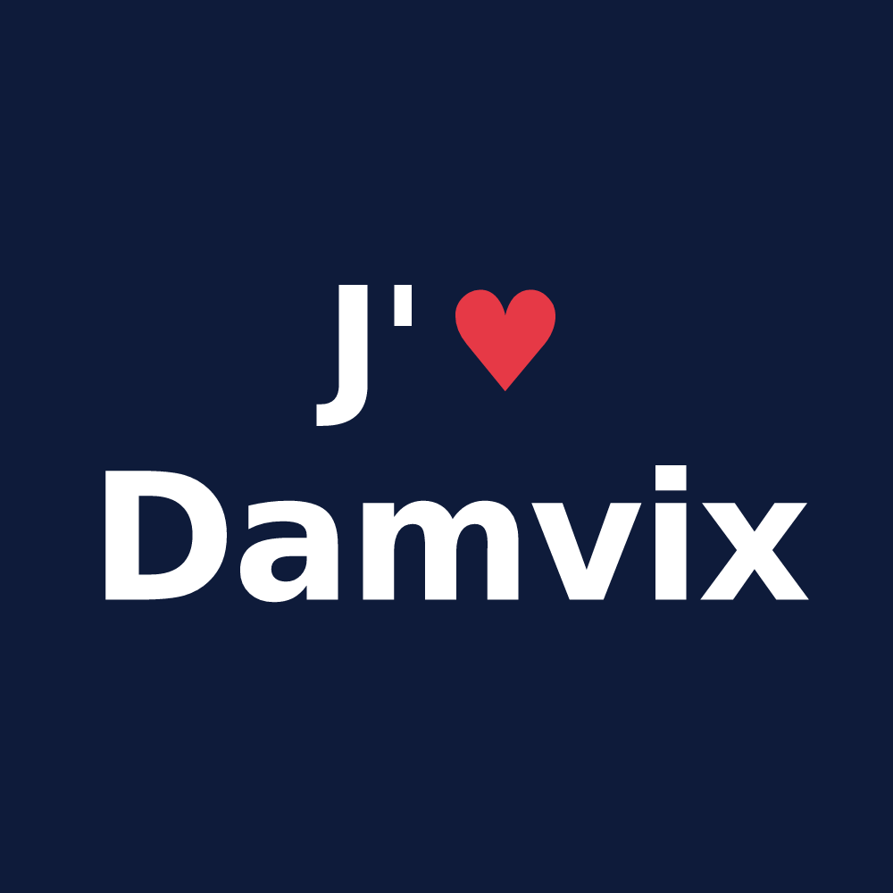 T-shirt personnalisé Damvix — design J'aime Damvix