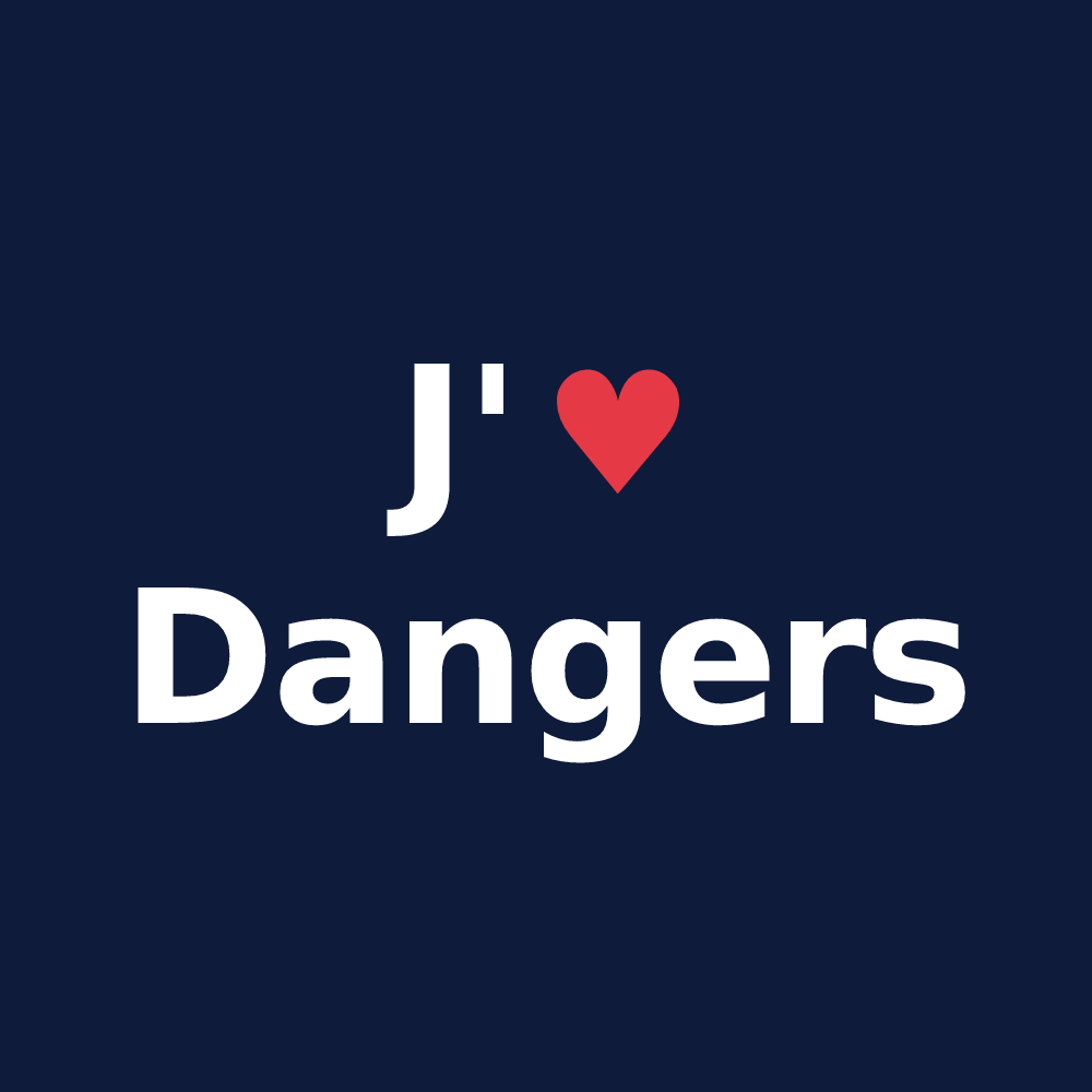 T-shirt personnalisé Dangers — design J'aime Dangers