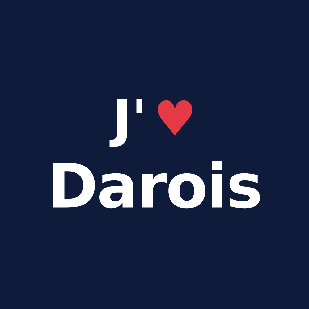 T-shirt personnalisé Darois — design J'aime Darois