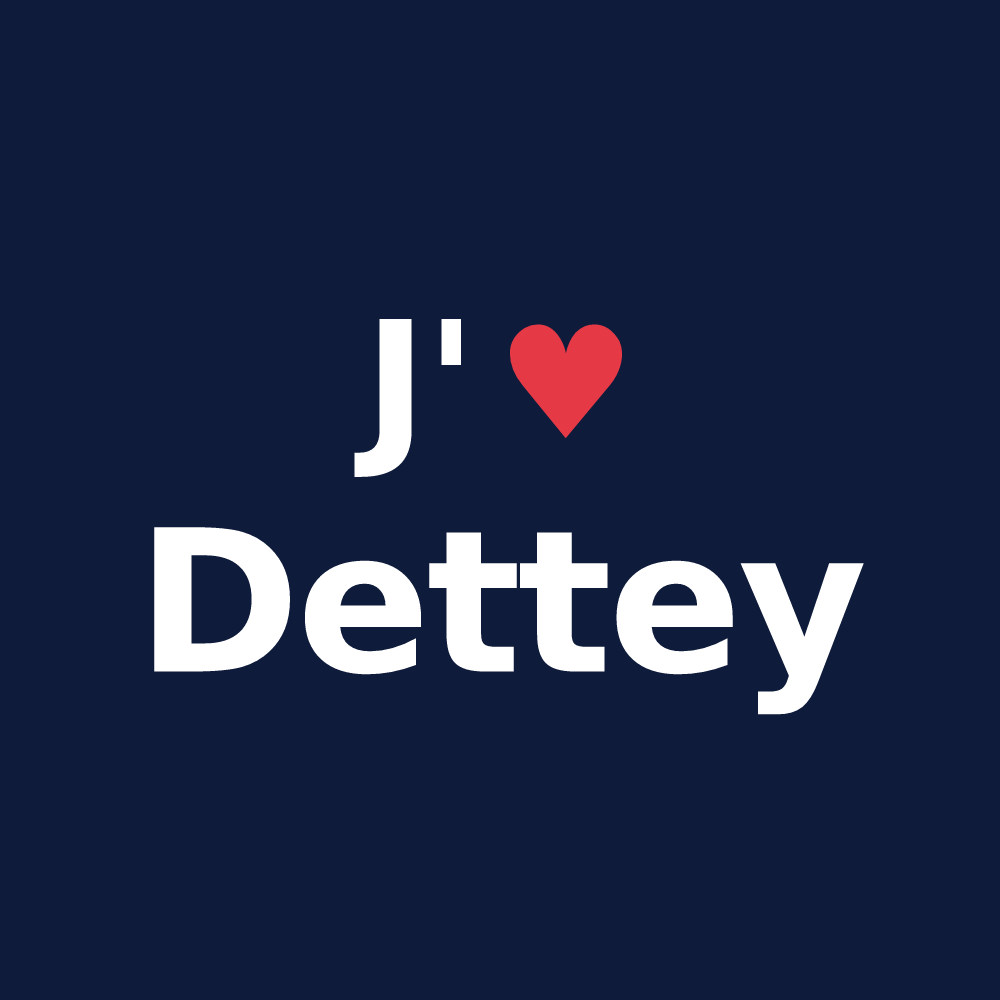 T-shirt personnalisé Dettey — design J'aime Dettey