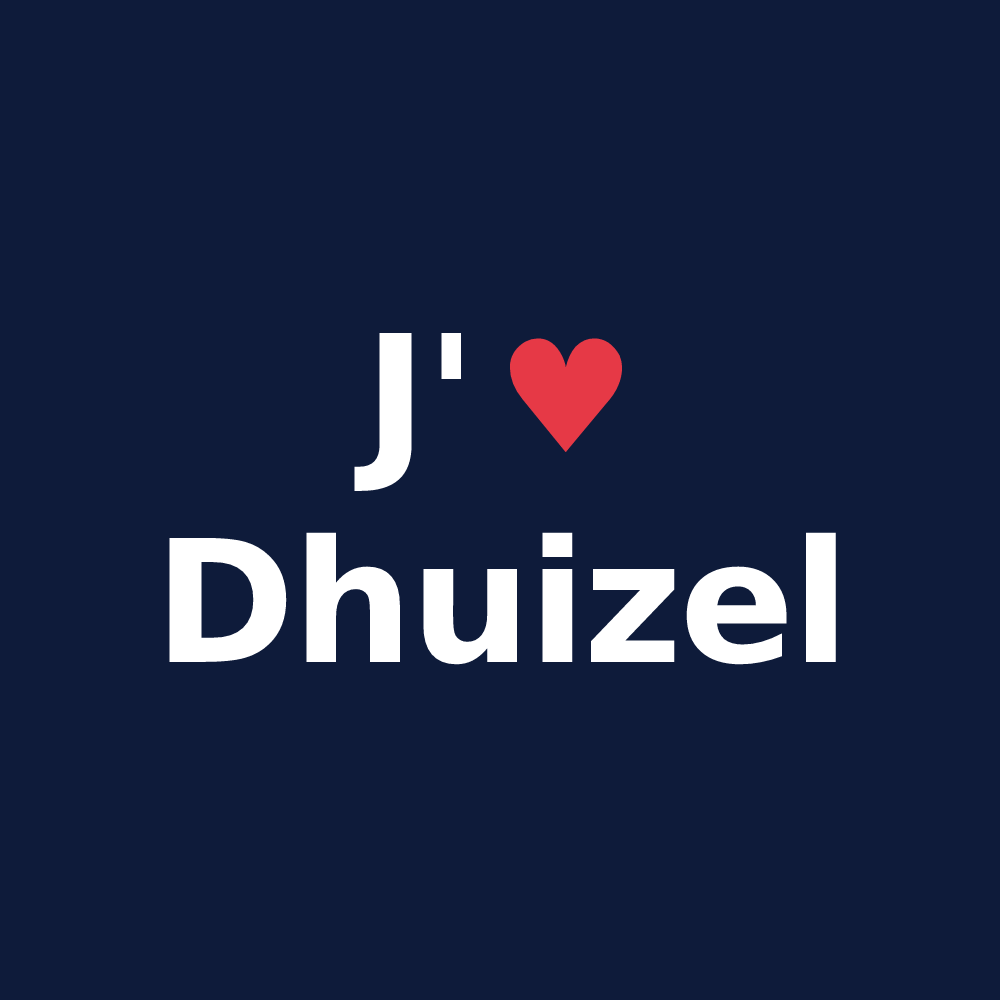 T-shirt personnalisé Dhuizel — design J'aime Dhuizel