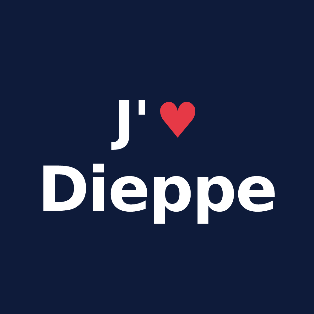 T-shirt personnalisé Dieppe — design J'aime Dieppe