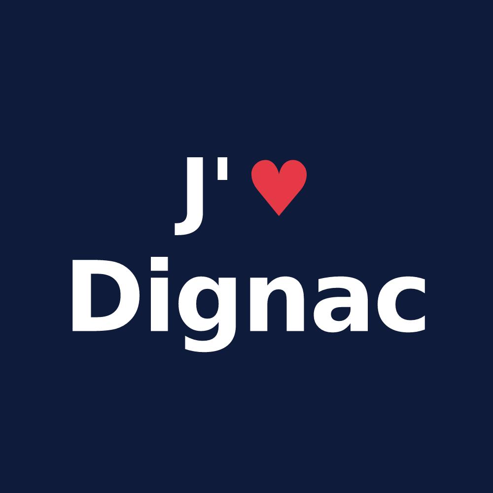 T-shirt personnalisé Dignac — design J'aime Dignac