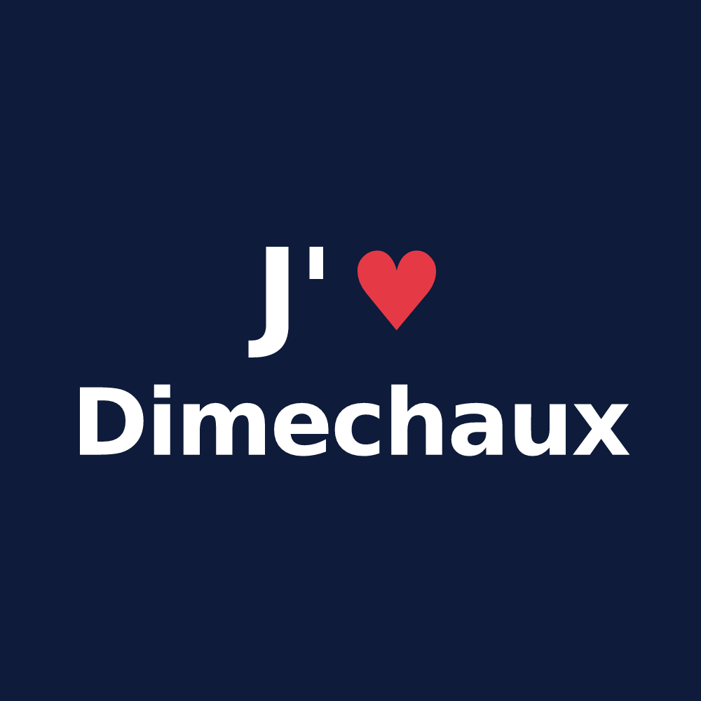 T-shirt personnalisé Dimechaux — design J'aime Dimechaux