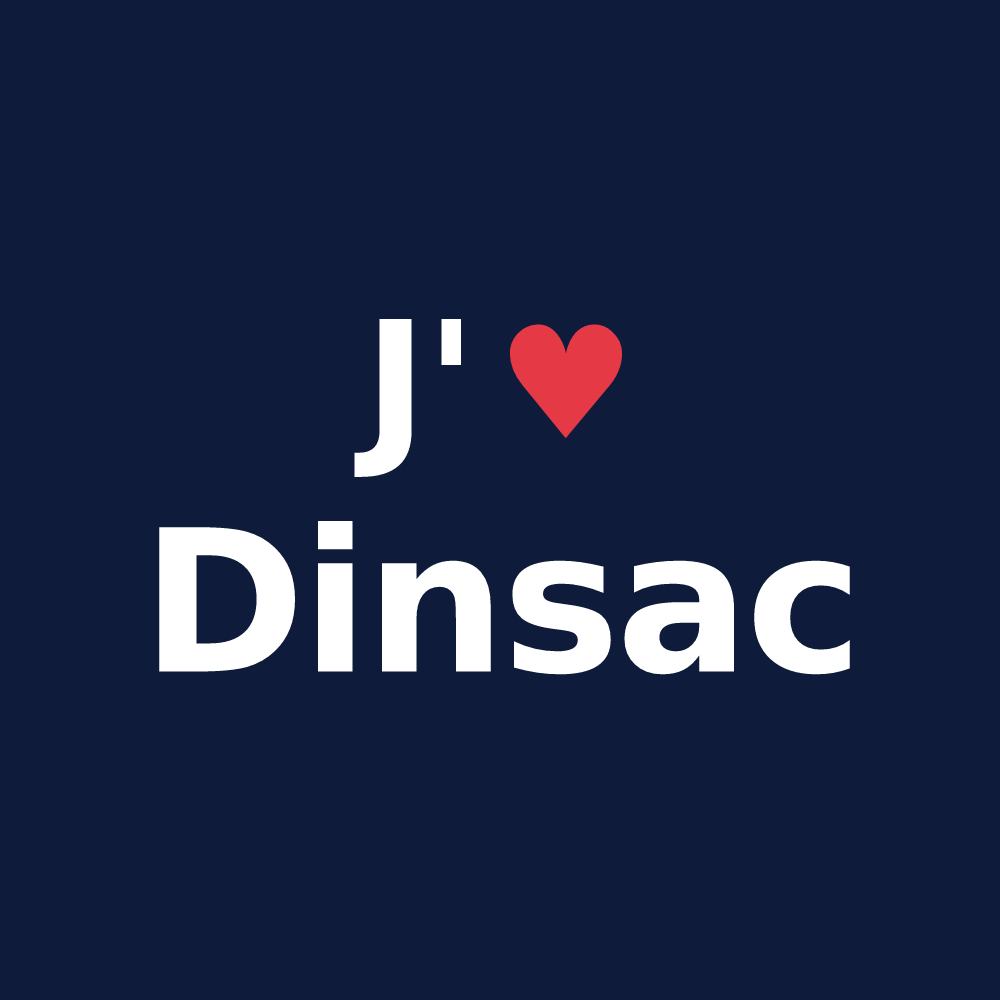 T-shirt personnalisé Dinsac — design J'aime Dinsac