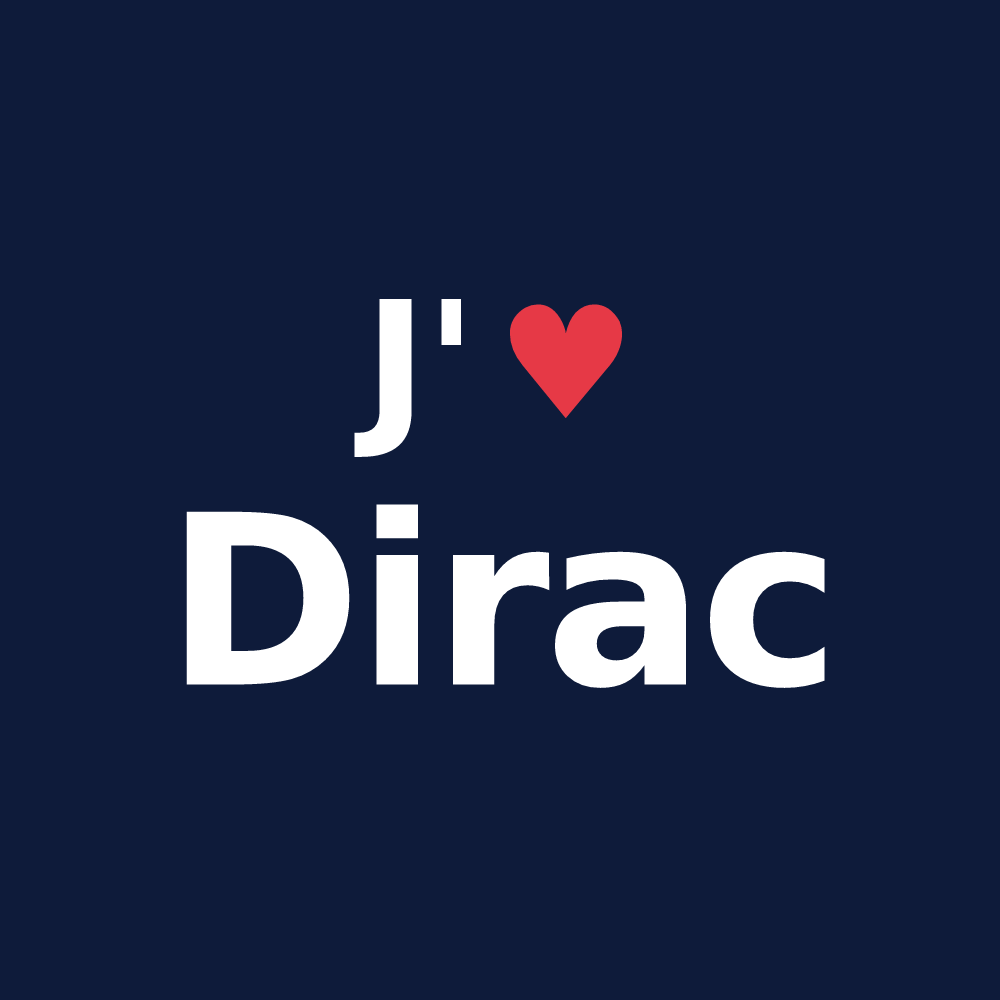 T-shirt personnalisé Dirac — design J'aime Dirac