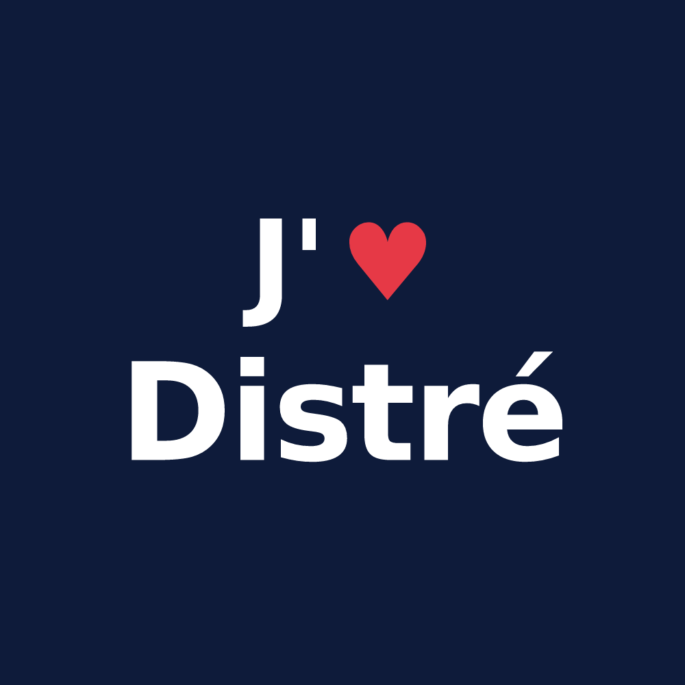 T-shirt personnalisé Distré — design J'aime Distré