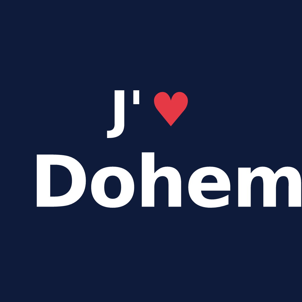 T-shirt personnalisé Dohem — design J'aime Dohem