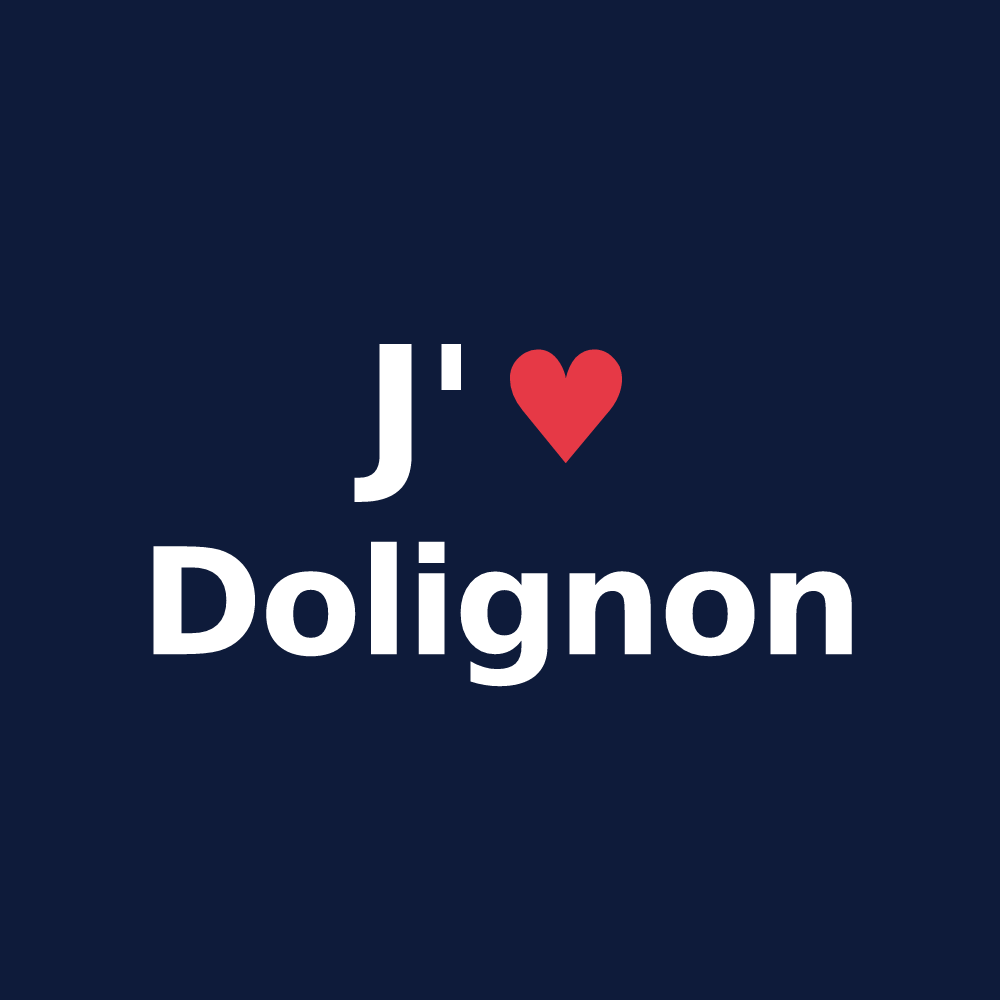 T-shirt personnalisé Dolignon — design J'aime Dolignon