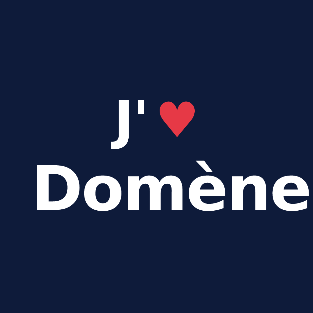 T-shirt personnalisé Domène — design J'aime Domène