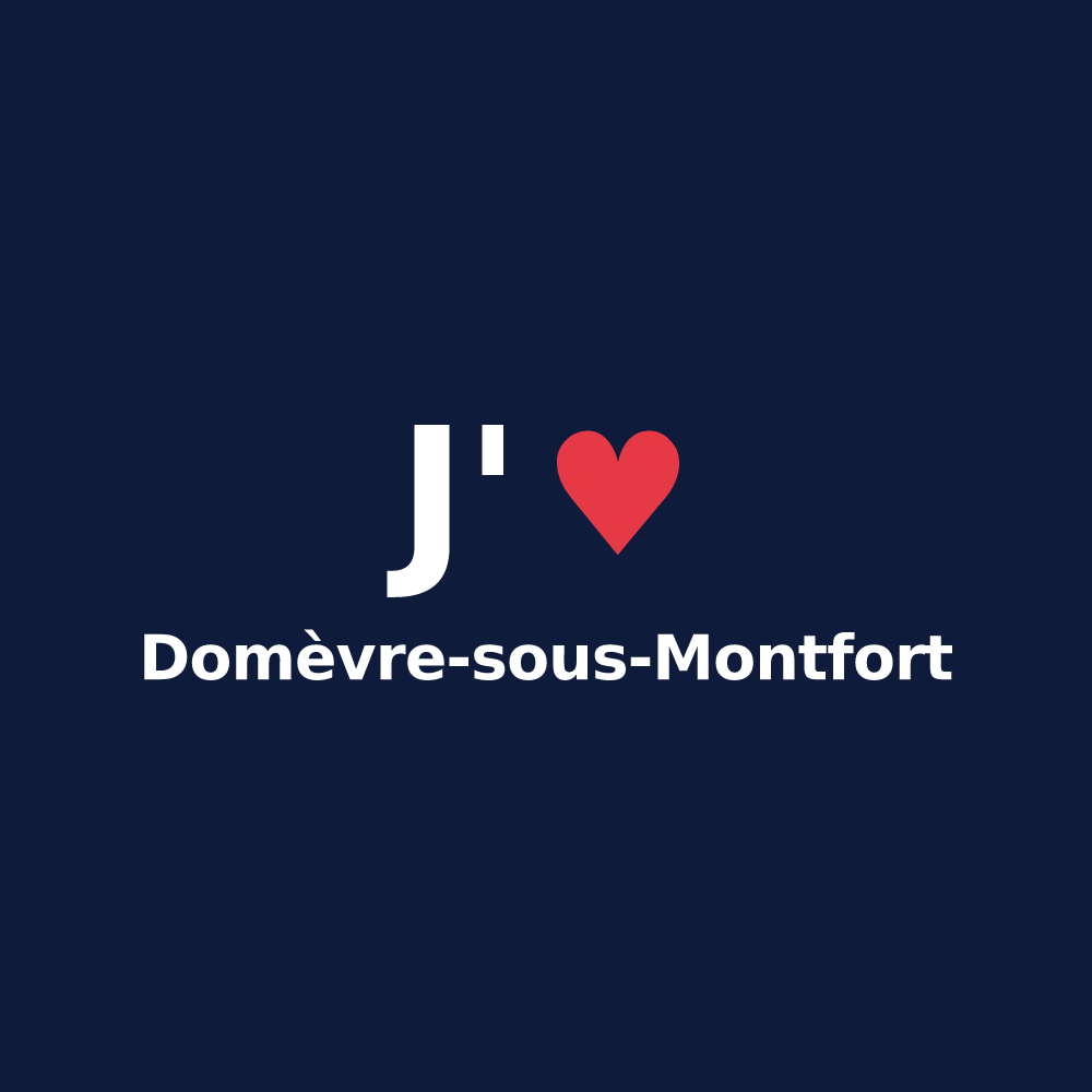 T-shirt personnalisé Domèvre-sous-Montfort — design J'aime Domèvre-sous-Montfort