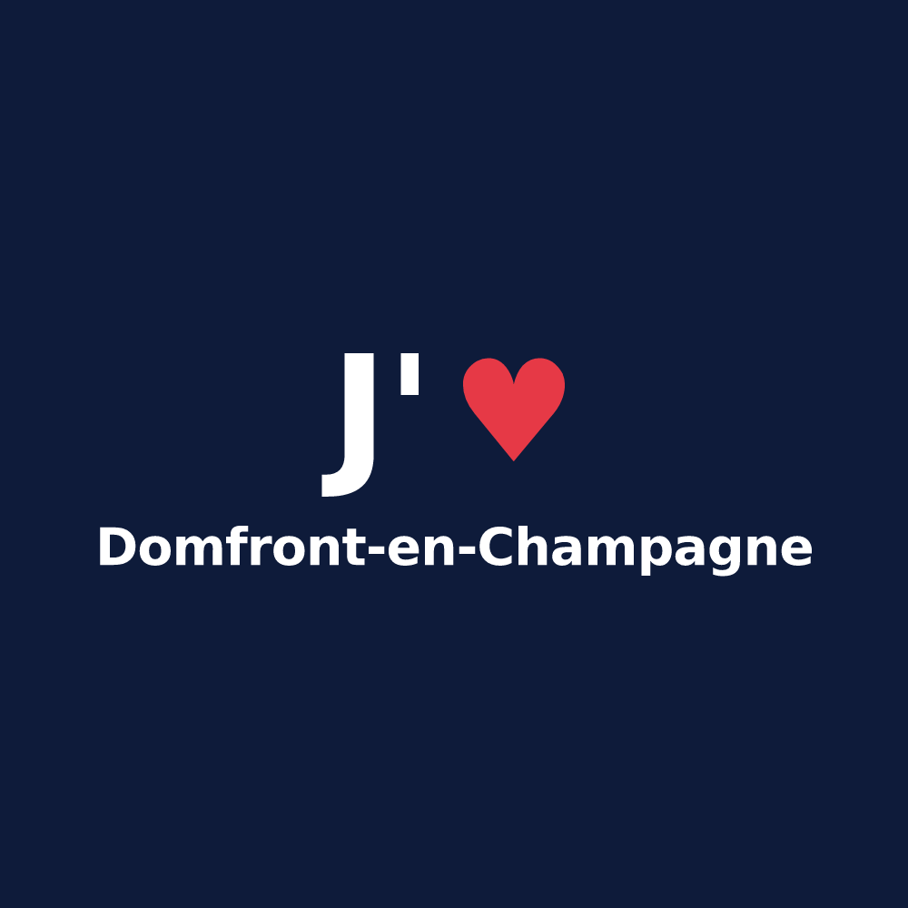 T-shirt personnalisé Domfront-en-Champagne — design J'aime Domfront-en-Champagne