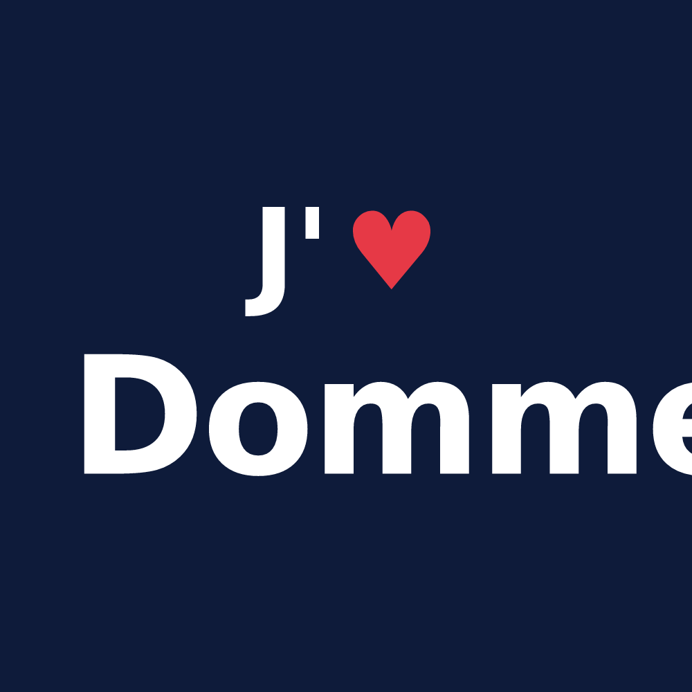 T-shirt personnalisé Domme — design « J'aime Domme » imprimé sur le t-shirt