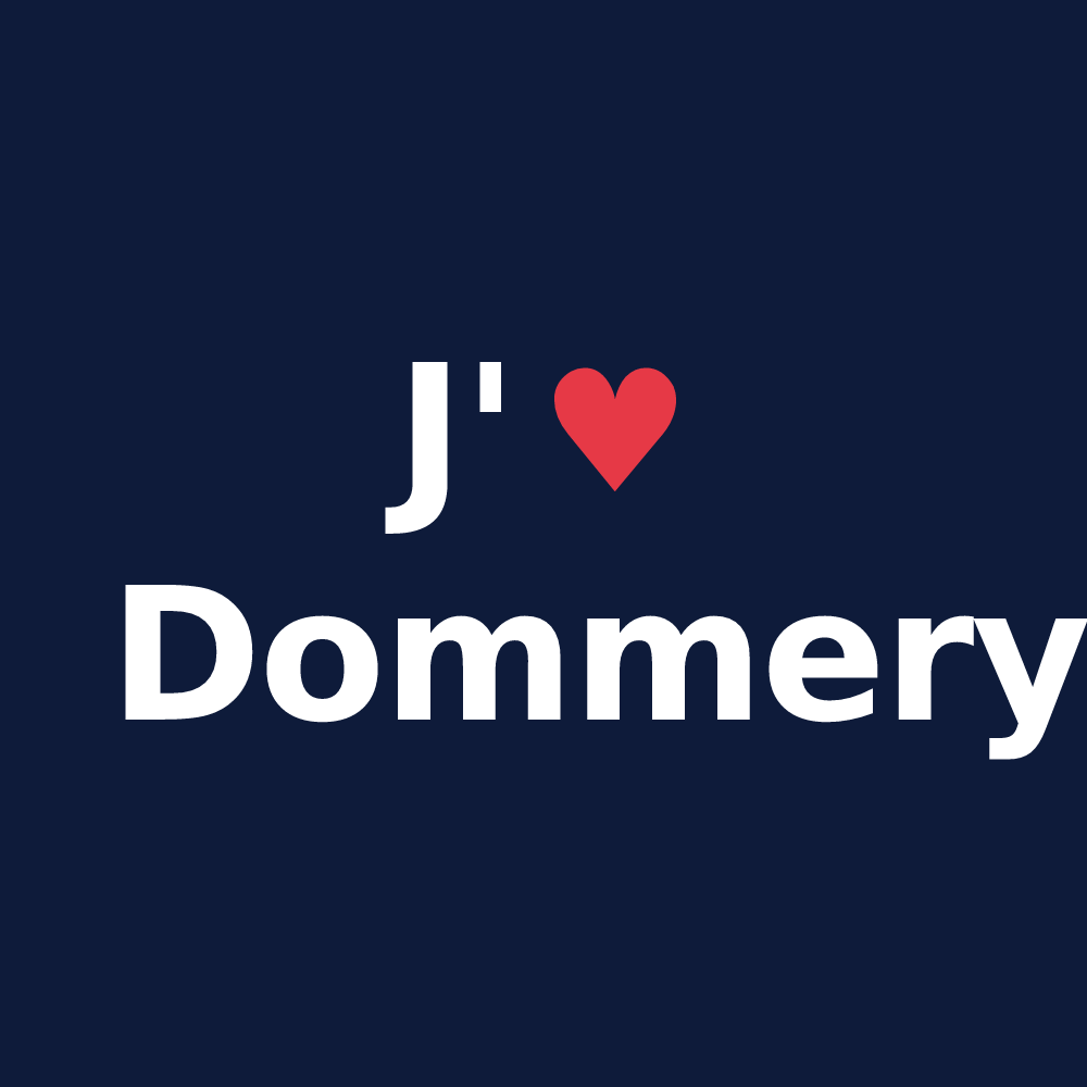 T-shirt personnalisé Dommery — design J'aime Dommery