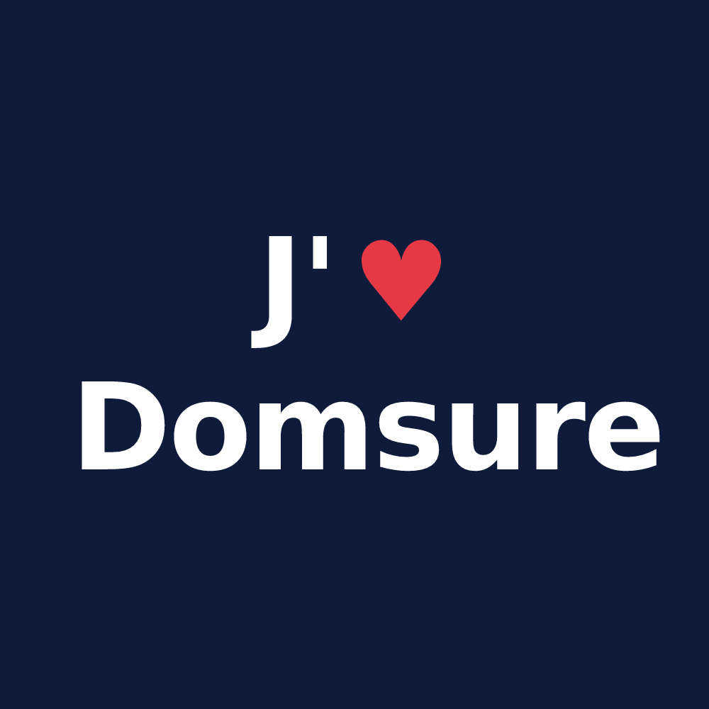 T-shirt personnalisé Domsure — design J'aime Domsure
